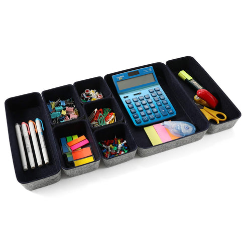 Welaxy storage & organize Navy Welaxy Drawer organizers bins trays catchall tray gift idea 8-piece rectangular